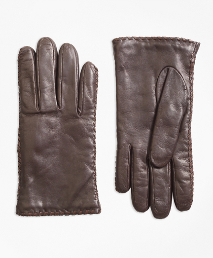 womens dark brown leather gloves