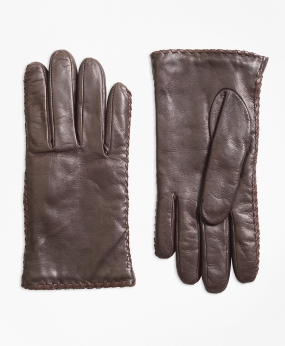 Whipstitched Cashmere-Lined Leather Gloves - Brooks Brothers