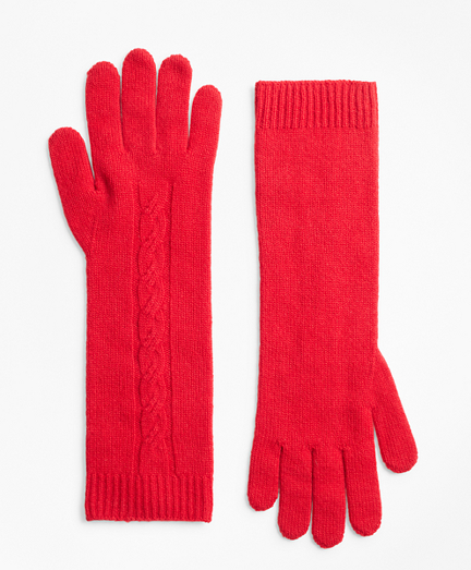 red cashmere gloves