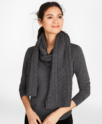 Cable-Knit Merino Wool Scarf