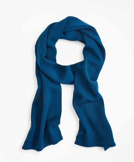 Waffle-Knit Merino Wool Scarf - Brooks Brothers