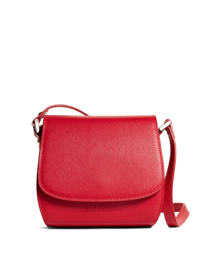 Women's Bright Red Leather Crossbody Bag Brooks Brothers