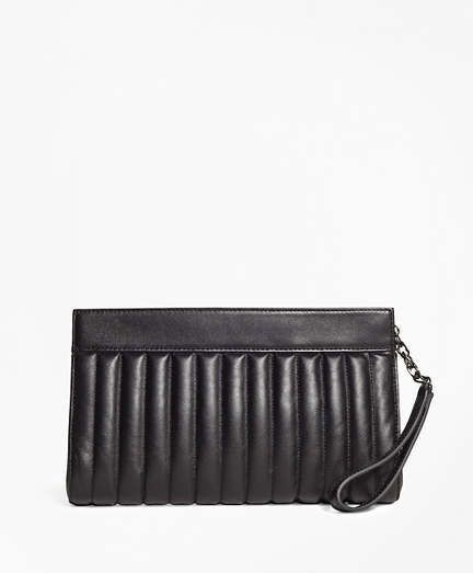 Leather Quilted Clutch