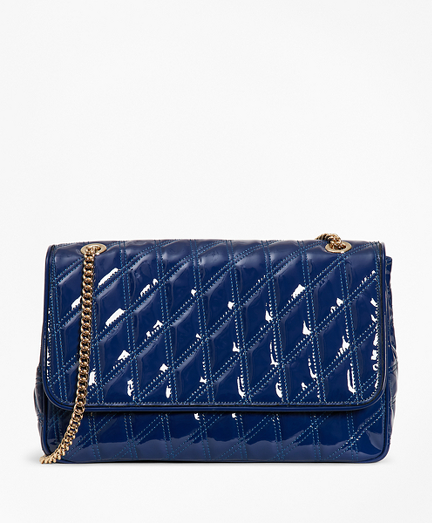Quilted Patent Leather Convertible Cross-Body Bag - Brooks Brothers