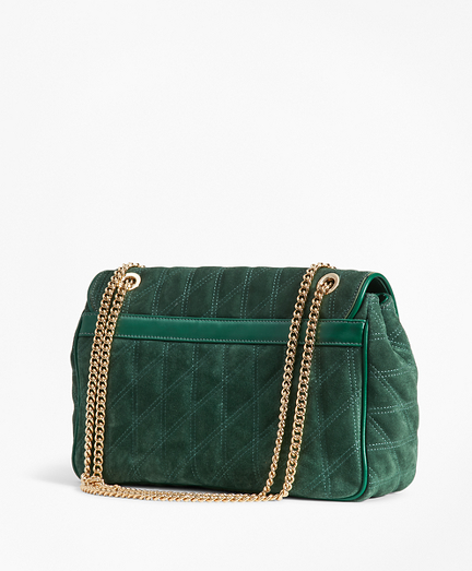 green suede bag