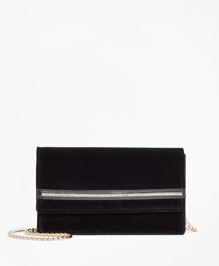 Rhinestone-Trimmed Velvet Evening Bag
