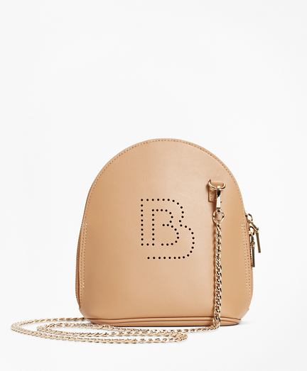 Logo-Embellished Leather Crossbody Bag