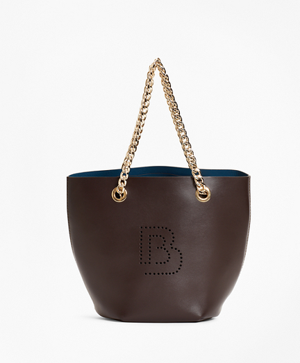 Logo-Embellished Leather Mini Tote Bag