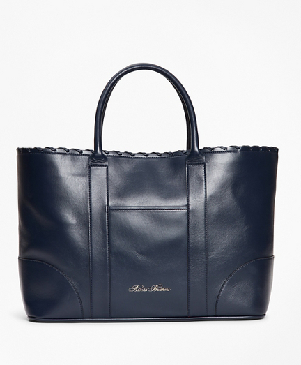 Logo-Embossed Leather Tote Bag