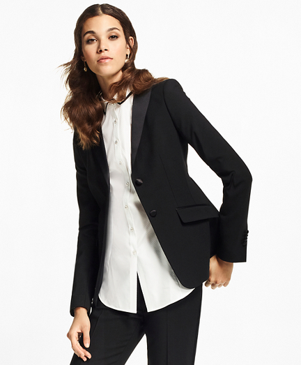 Stretch-Wool Crepe Tuxedo Jacket