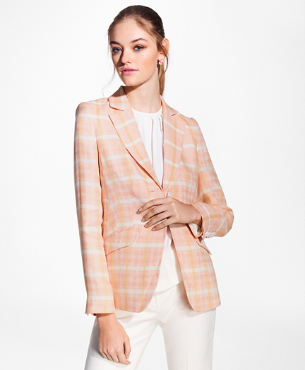 pink linen jacket