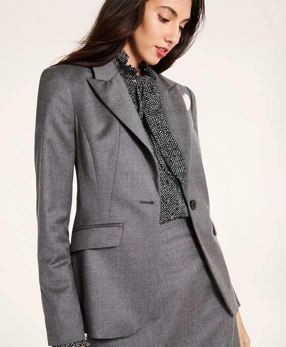 Stretch Wool Flannel Blazer Grey