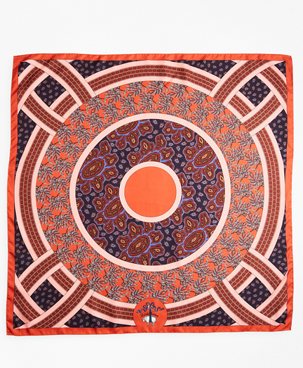 Mixed-Print Silk Square Scarf