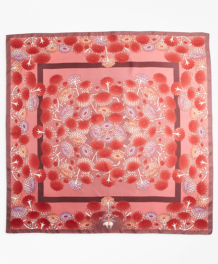 Floral-Print Silk Square Scarf