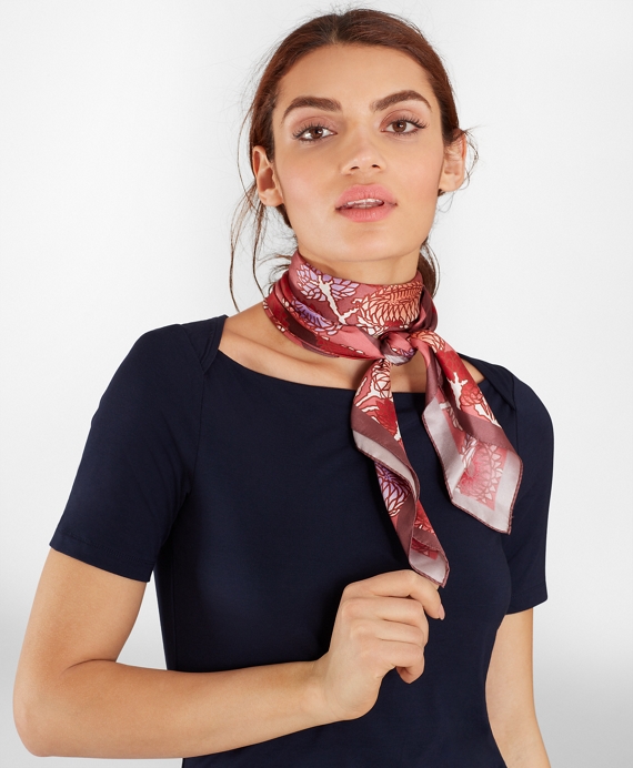 Floral-Print Silk Square Scarf - Brooks Brothers