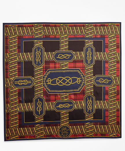 Knot-Print Silk Square Scarf