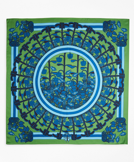 Floral-Print Silk Square Scarf