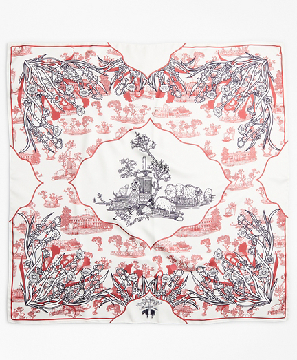 Toile Silk Square Scarf