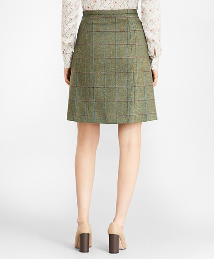 Checked Wool Tweed Skirt - Brooks Brothers