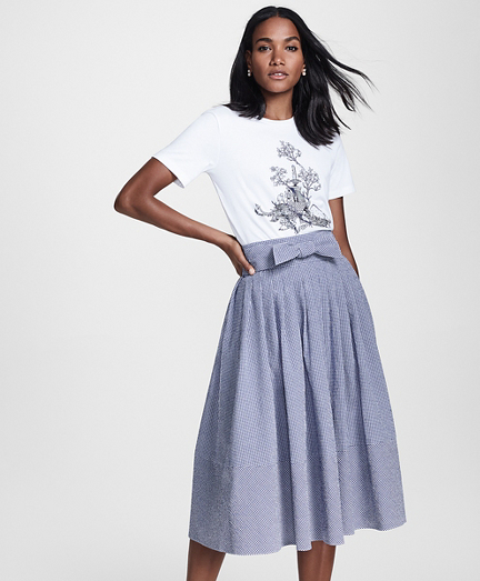 gingham overall skirt