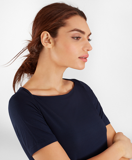 Brooks Brothers Women's Bateau-Neck Jersey Top