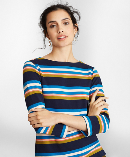 Striped Supima&reg; Cotton Interlock Top