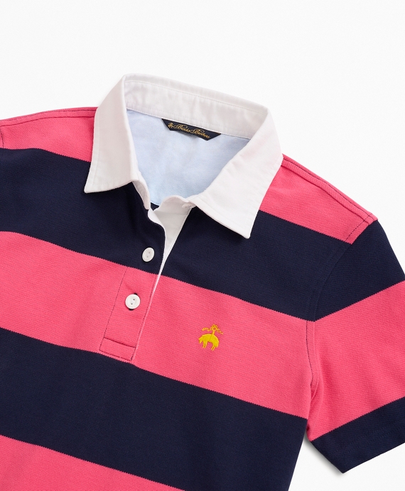 Cotton Pique Rugby Stripe Polo Shirt - Brooks Brothers