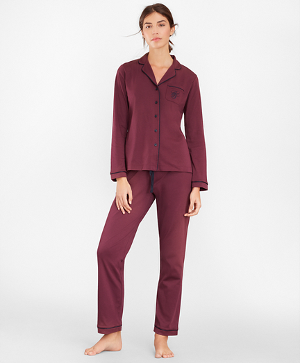 Logo-Embroidered Pima Cotton Interlock Jersey Pajama Set