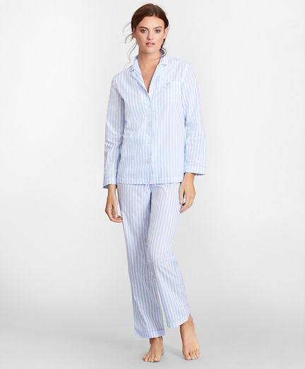 Striped Cotton Poplin Pajama Set - Brooks Brothers