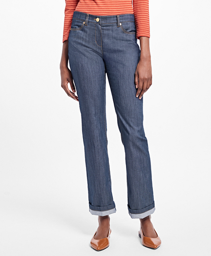 Stretch Cotton Denim Pants
