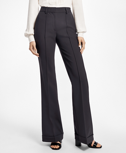 Cuffed Wide-Leg Tuxedo Pants - Brooks Brothers