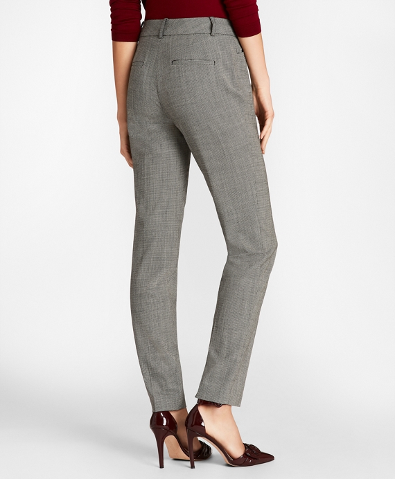 Mini Houndstooth Stretch Wool Slim-Fit Ankle Pants | Brooks Brothers