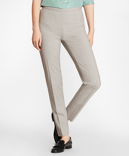 Stretch-Wool Ankle Pants - Brooks Brothers