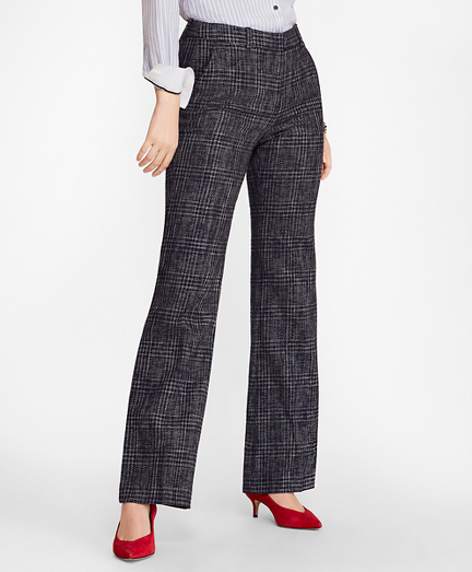 navy plaid pants womens