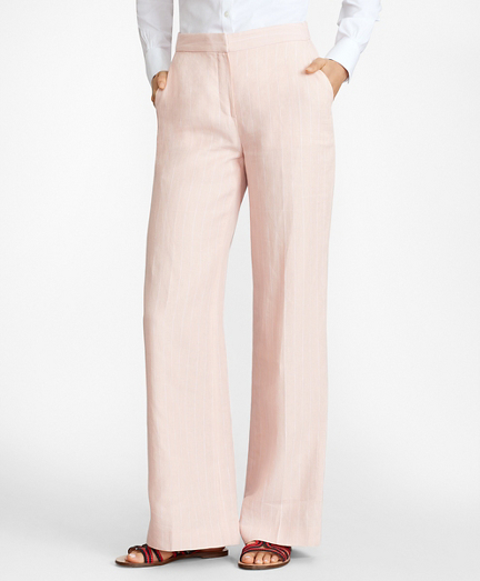 peach linen pants