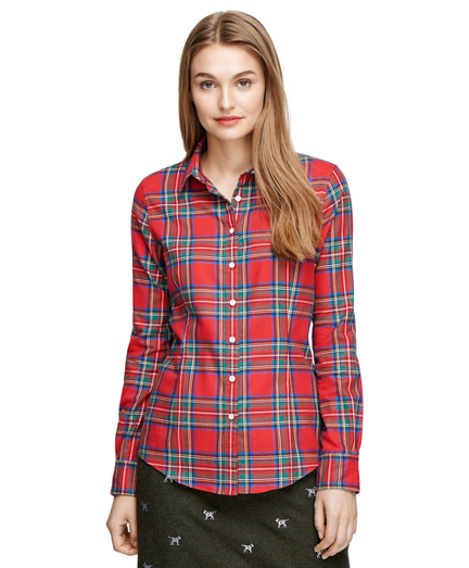 Cotton Flannel Shirt - Brooks Brothers