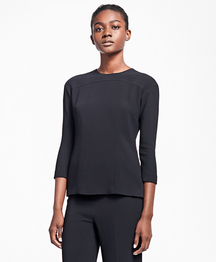Three-Quarter Stretch-Crepe Blouse