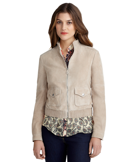 brooks brothers suede bomber jacket