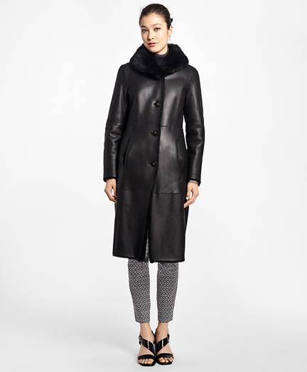 brooks brothers shearling coat