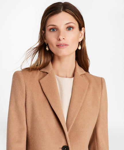 brooks brothers camel hair coat womens