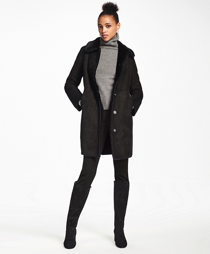 Shearling Cocoon Coat - Brooks Brothers