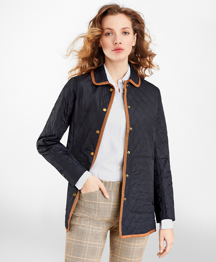 Water-Repellent Quilted Car Coat 