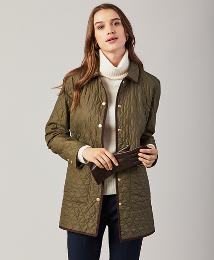 WaterRepellent Quilted Car Coat Brooks Brothers