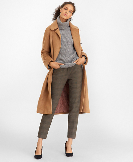 camel wool wrap coat womens