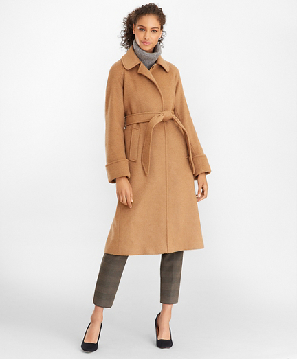 brooks brothers camel hair coat womens