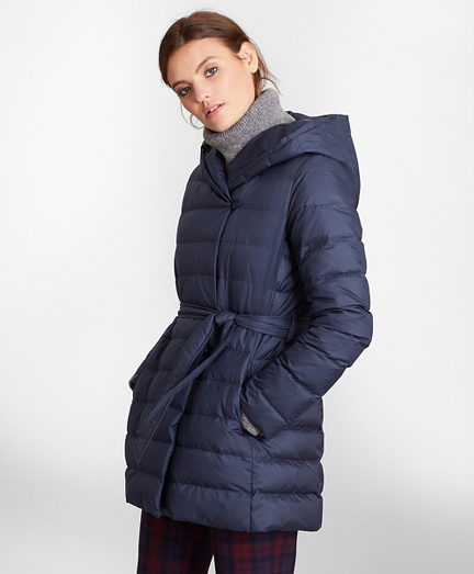 down coat with wrap collar