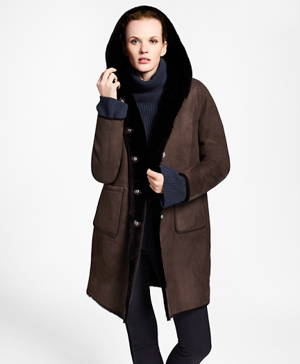 brooks brothers shearling coat