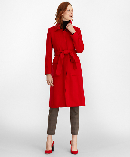 red wrap coat womens