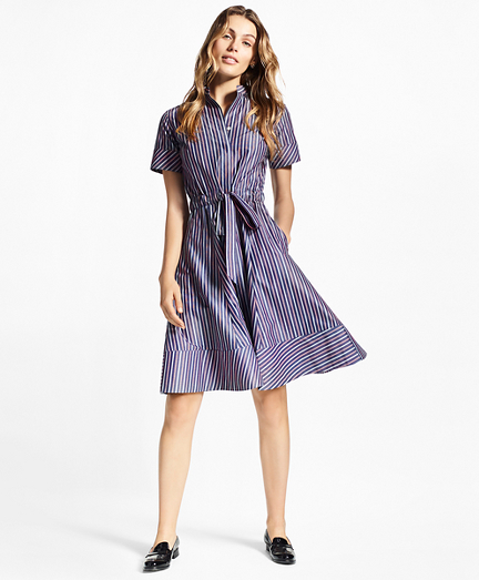 Striped Cotton Poplin Shirt Dress