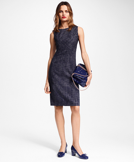 navy blue tweed dress